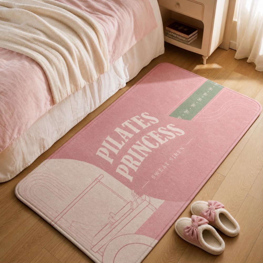 Pilates Yoga Room - Tapete Retangular de Flanela Macia Rosa
